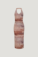 Dynamite Online | Reia Halter Mesh Maxi Dress Pink