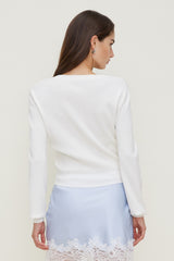 Dynamite US | Rebecca Crewneck Cardigan White