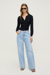 Dynamite On Sale | Rebecca Crewneck Cardigan Black