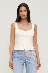 Dynamite Outlet | Linen Tank Top White