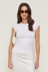 Dynamite Store | Terri Cotton Spandex T Shirt White