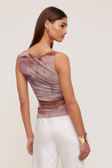 Dynamite Online | Nola Printed Mesh Tank Top Pink