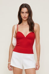 Dynamite US | Ponte Bustier Top RED