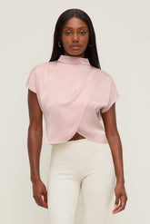 Dynamite Discount | Ella Layered Satin Blouse Pink