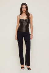 Dynamite Outlet | Monet Stretch Satin Top Brown