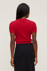 Dynamite US | Clara Short Sleeve Sweater Red