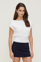 Dynamite On Sale | Aria Boat Neck Sweater White