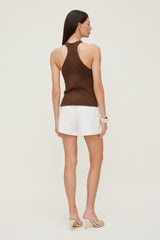 Dynamite Outlet | Mock Neck Sweater Tank Top Brown