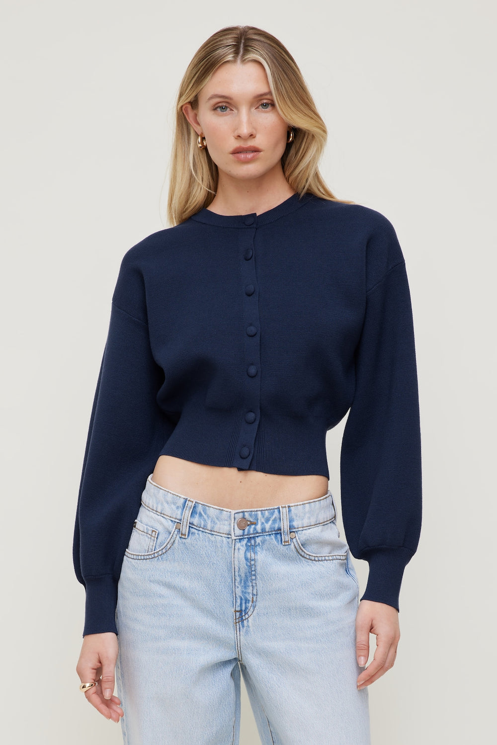 Dynamite Outlets | Balloon Sleeve Cardigan Blue