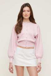 Dynamite Discount | Balloon Sleeve Cardigan Pink