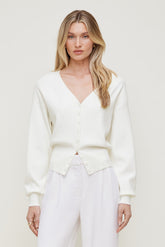 Dynamite Outlet | V Neck Cardigan White