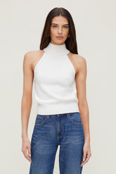 Dynamite Website Shop | Turtleneck Sweater Tank Top White