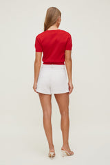 Dynamite US | Clara Short Sleeve Sweater Red