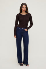 Dynamite US | Sara Ribbed Cinch Hem Cardigan Purple