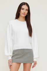 Dynamite Online | Bea Crewneck Sweater White