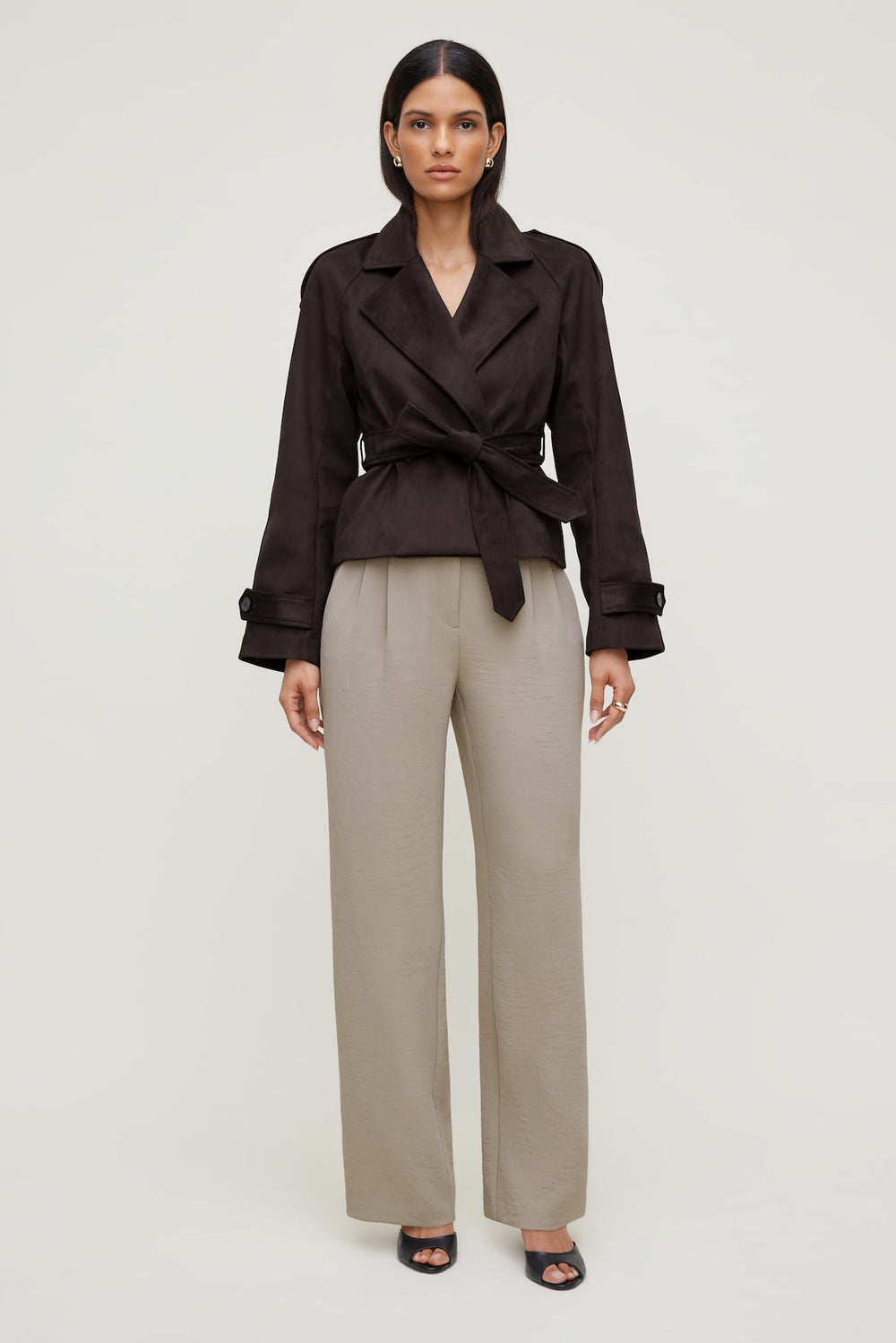 Dynamite Website Shop | Alex Airflow Wide Leg Pants Beige