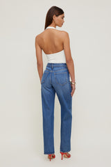 Dynamite Outlet | Heidi High Rise Wide Leg Jeans Blue