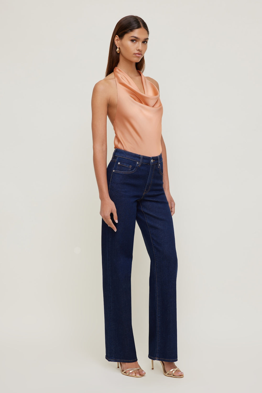 Dynamite Store | Heidi Stretch High Rise Wide Leg Jeans Blue