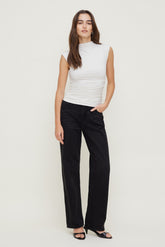 Dynamite Website Shop | Mika Mid Rise Relaxed Straight Leg Jeans Black
