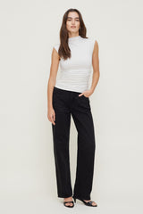 Dynamite Website Shop | Mika Mid Rise Relaxed Straight Leg Jeans Black