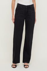 Dynamite Website Shop | Mika Mid Rise Relaxed Straight Leg Jeans Black