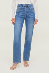 Dynamite Online | Olivia High Rise Straight Leg Jeans Blue