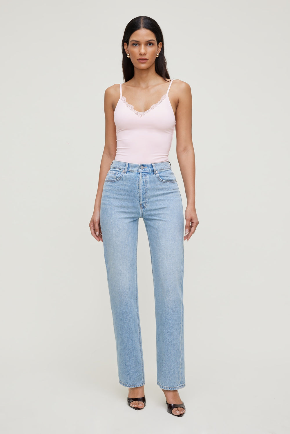 Dynamite Discount | Olivia High Rise Straight Leg Jeans Blue