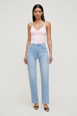 Dynamite Discount | Olivia High Rise Straight Leg Jeans Blue