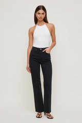 Dynamite Website Shop | Olivia High Rise Straight Leg Jeans Black