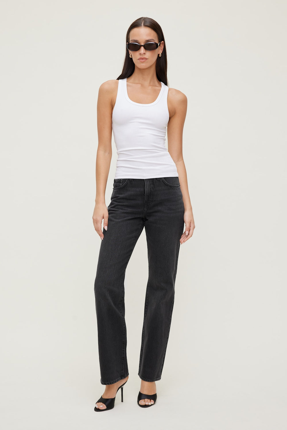 Dynamite US | Cara High Rise Straight Leg Jeans Black