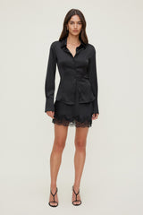 Dynamite Online | Lace Satin Mini Skirt Black