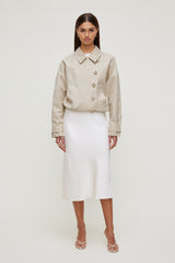Dynamite Website Shop | Delila Satin Midi Skirt BEIGE