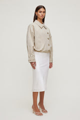 Dynamite Website Shop | Delila Satin Midi Skirt BEIGE