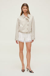 Dynamite US | Lace Satin Shorts Beige