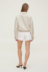 Dynamite US | Lace Satin Shorts Beige