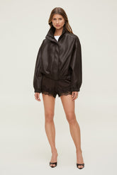 Dynamite On Sale | Lace Satin Shorts Brown