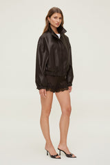 Dynamite On Sale | Lace Satin Shorts Brown