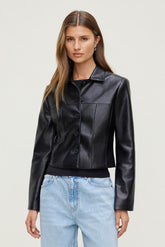 Dynamite Store | Charlotte Short Faux Leather Jacket Black