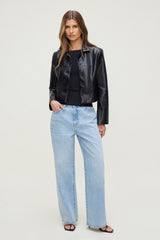 Dynamite Store | Charlotte Short Faux Leather Jacket Black