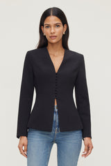 Dynamite US | Plunge Small Button Blazer Black