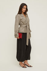 Dynamite Online | Remi Short Trench Coat Brown