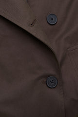 Dynamite On Sale | Twill Asymmetric Button Up Jacket Brown