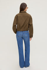 Dynamite Discount | Balloon Faux Suede Jacket Brown