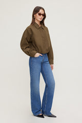 Dynamite Discount | Balloon Faux Suede Jacket Brown