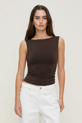 Dynamite Outlets | Nola Sculpt Tank Top Brown