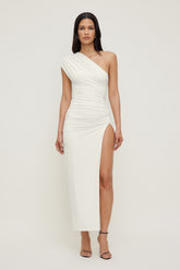 Dynamite US | Sculpt Slit Maxi Dress White
