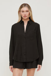 Dynamite Website Shop | Oversized Linen Shirt Brown