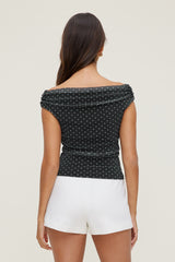 Dynamite Outlet | Off Shoulder Mesh Top BLACK