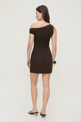Dynamite On Sale | Linen Off Shoulder Mini Dress Brown