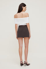 Dynamite Outlets | Rib Knit Off Shoulder Sweater White